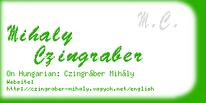 mihaly czingraber business card